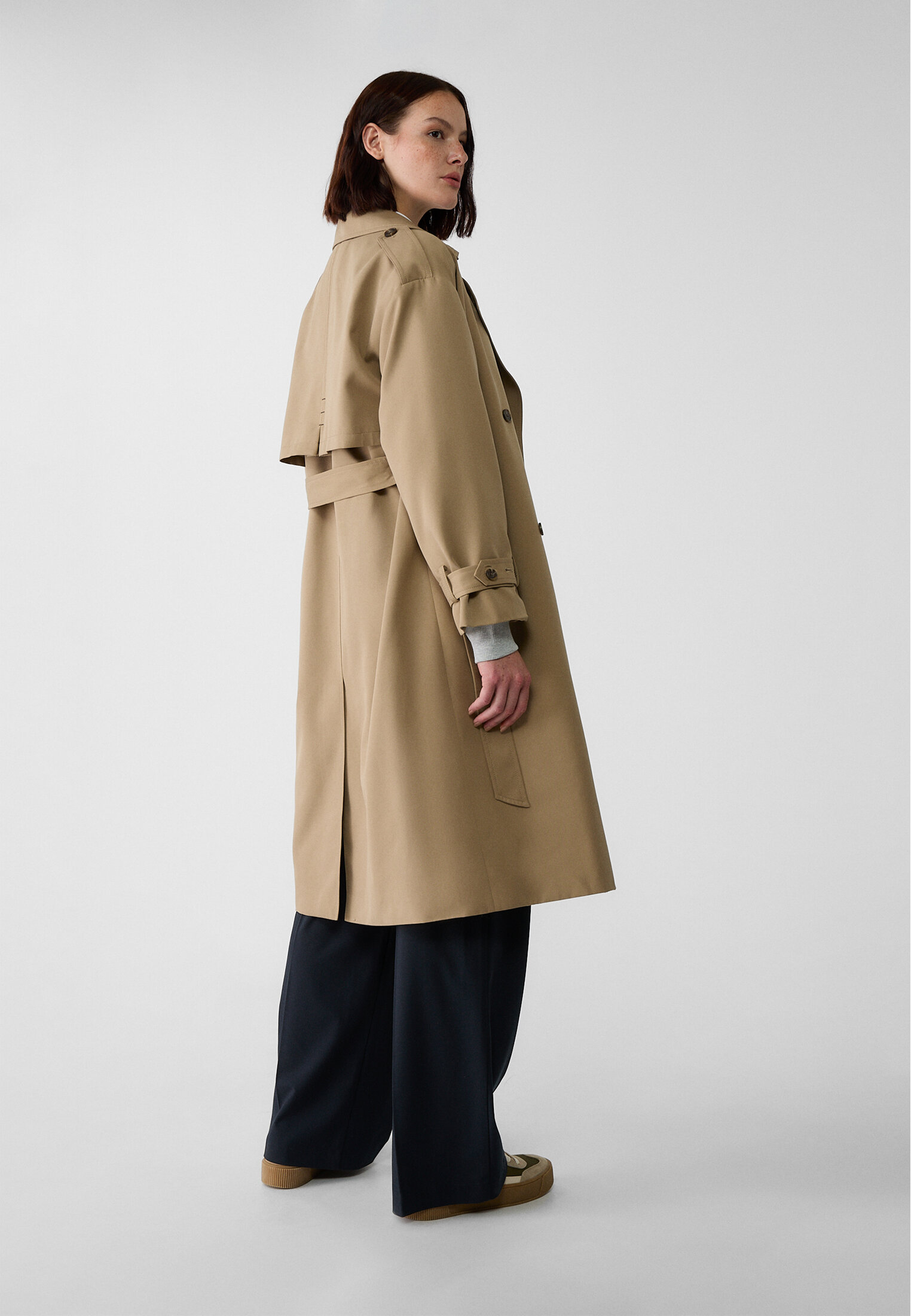 Langer fließender trenchcoat stradivarius Clearance